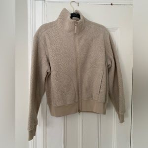 NEW Everlane fleece bomber jacket. Oat color. Size Medium.